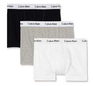 Calvin Klein Herren Low Rise Trunk Boxershorts, 3erPack Schwarz, Weiß, Grau