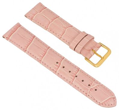 Minott Uhrenarmband Leder rosa mit Alligatorprägung 28373