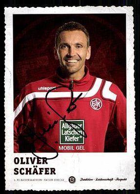 Oliver Schäfer 1. FC Kaiserslautern 2011-12 Autogrammkarte + A 62240