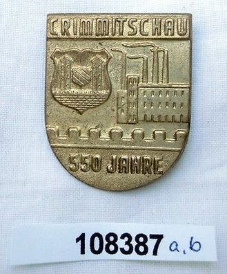 DDR Blech Abzeichen 550 Jahre Crimmitschau 1964