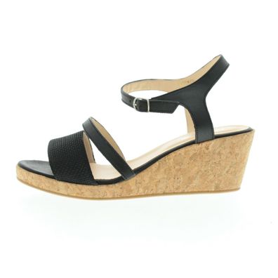 Rebelles Damenschuhe Größe 38 Schwarz Sandaletten Keilabsatz TANIA NOIR-A-O