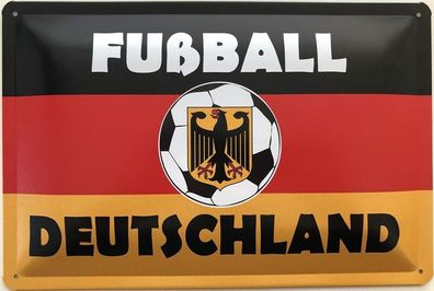 Blechschild 30 X 20 cm Wappen Deutschland Fußball