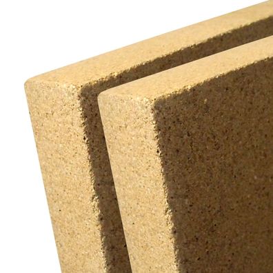 2 Vermiculit Platten 500 x 500 x 30 - Ofen Kamin Auskleidung - Schamotte Ersatz