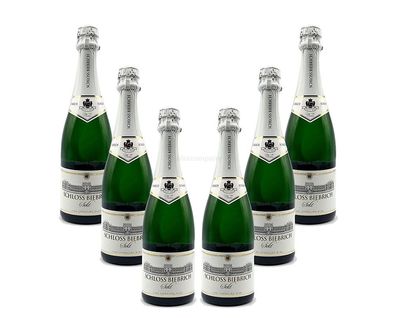 Schloss Biebrich 6er Set Sekt Trocken 6x 0,75L (11% Vol)- [Enthält Sulfite]