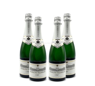 Schloss Biebrich 4er Set Sekt Trocken 4x 0,75L (11% Vol)- [Enthält Sulfite]