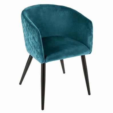 Gepolsterter Sessel in einer edlen Farbe von tiefem Meerblau, Armstuhl