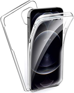 iPhone 12 Pro Max Full Cover Silikon 6.7" Transparent Schutzhülle TPU 360° Hülle