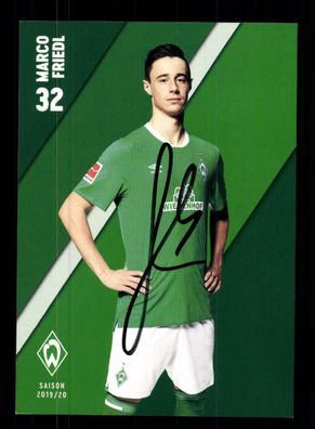 Marco Friedl Autogrammkarte Werder Bremen 2019-20 Original Signiert