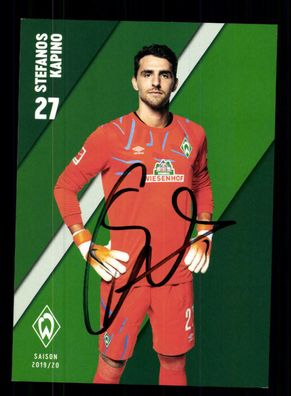 Stefanos Kapino Autogrammkarte Werder Bremen 2019-20 Original Signiert