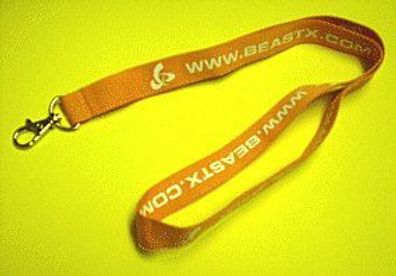 Lanyard Schlüsselanhänger Schlüsselband orange "BEASTX" Werbeartikel