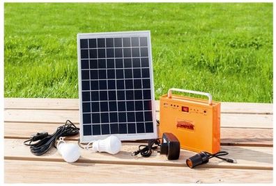 Mauk Tragbares Solar Set 8W Solarlicht Solarbeleuchtung Solaranlage Solarenergie