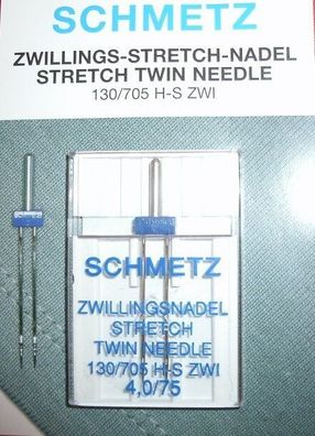Schmetz-Flachkolben-Zwillingsnadel, Stretch, 4.0/75 / 2.5/75