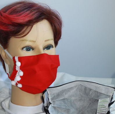 Textil Design Maske – waschbar, aus Baumwolle, mit zertifiziertem Innenvlies - Schn