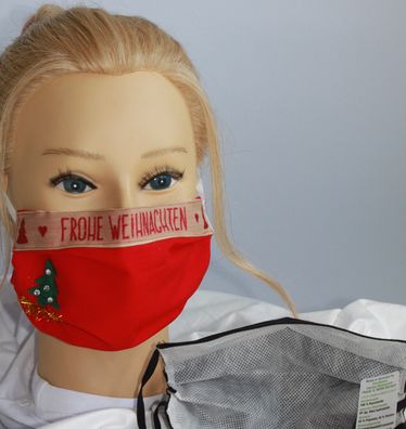 Textil Design Maske – waschbar, aus Baumwolle, mit zertifiziertem Innenvlies - Froh