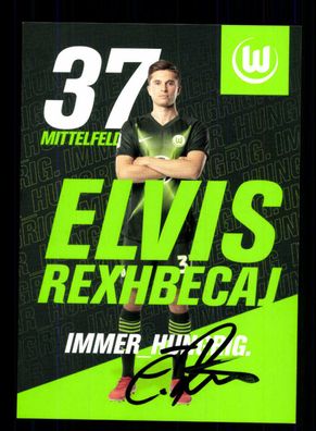 Elvis Rexhbecaj Autogrammkarte VfL Wolfsburg 2019-20 Original Signiert