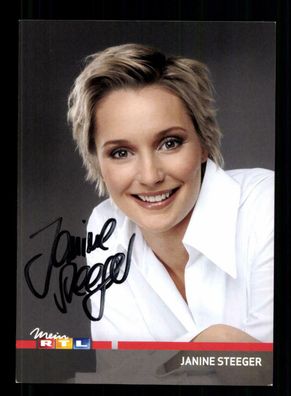 Janine Steeger RTL Autogrammkarte Original Signiert + F 1378