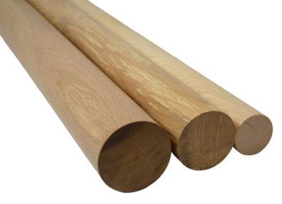 Hilwood Rundstab Rundstäbe Eiche Esche Buche Massivholz Holz, Ø 60 mm bis 120 mm, 1m