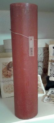 Laternenkerze Rustik 30 cm terracotta