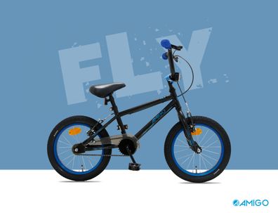16 Zoll Kinderfahrrad Jungenfahrrad Kinder BMX Kinderrad Fahrrad Amigo BMX Blau