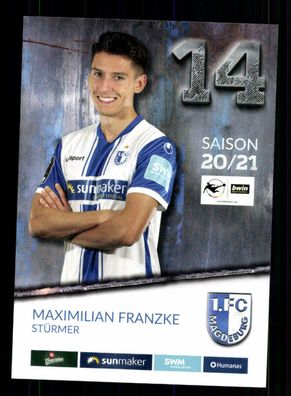 Maximilian Franzke Autogrammkarte 1 FC Magdeburg 2020-21 ohne Unterschrift