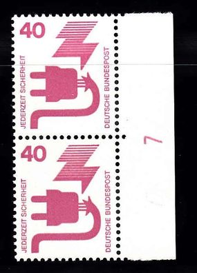 1971 Bund UV MiNr. 699 A Seitenrand rechts, DZ 7, postfrisch
