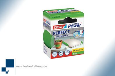 TESA extra Power® 56343 Gewebeband Perfect, grün, 38 mm, 2,75 m