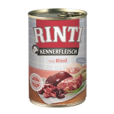 RINTI - Kennerfleisch ¦ Rind pur - 24 x 400g i nasses Hundefutter in Dosen