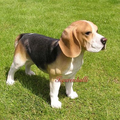 Hund Beagle Hundefigur Figur Statue Skulptur Jagdhund lebensecht lebensgroß