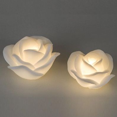 Formano LED Kerze Rose 11 cm oder 13 cm aus Wachs weiss Deko Licht NEU