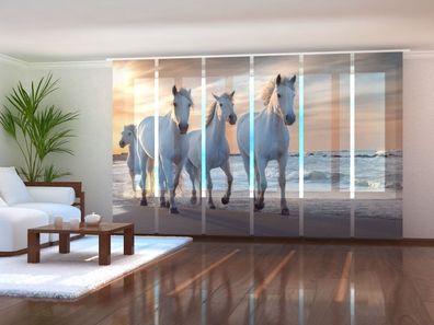 Schiebegardinen Foto Schiebevorhänge 3D Flächenvorhänge Horses Family