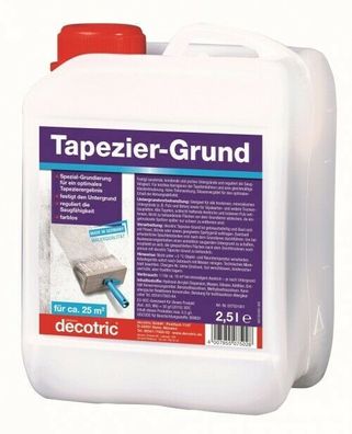 decotric® Tapezier-Grund 2,5 l Spezial-Grundierung für Putz, Beton, Gipskarton