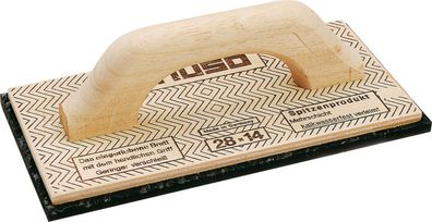 TRIUSO Premium Mehrschicht-Holz-Reibebrett schwarzer Zellgummibelag 120 x 240 mm