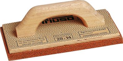 TRIUSO Premium Mehrschicht-Holz-Reibebrett mit rotem Schwammgummi Schwammbrett