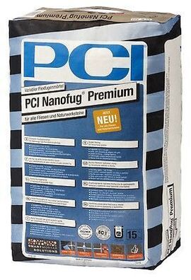 PCI Nanofug Premium 15 kg silbergrau Flexfugenmörtel für Fliesen und Naturstein