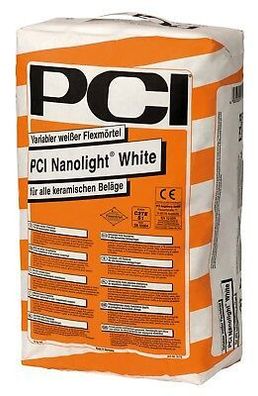 PCI Nanolight White 15 kg Weißer Fliesen-Kleber Flex-Kleber Glas-Fliesen Bad