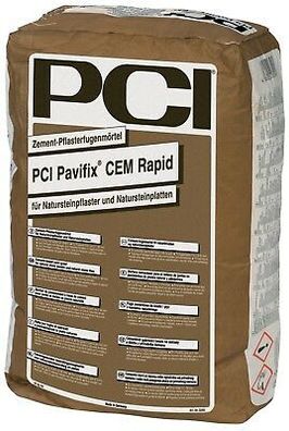 PCI Pavifix® CEM Rapid 25 kg Grau Pflaster-Fugen-Mörtel Naturstein-Pflaster Fuge