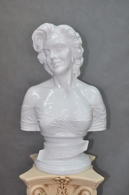 Monroe Büste Hochglanz Glanz Weiß Büste Statue Figur Model Frau