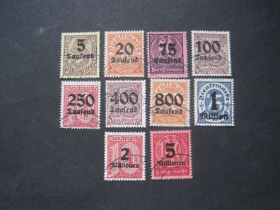 Deutsches Reich Dienstmarken MiNr. 89-98 gestempelt (Z 532)
