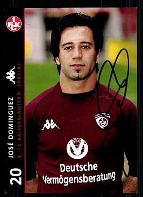 Jose Dominguez 1. FC Kaiserslautern 2003/04 Autogrammkarte + A 63385