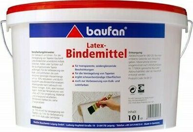 Baufan Latex-Bindemittel 10 l Kunstharz-Dispersion Zusatz für Tapetenleim