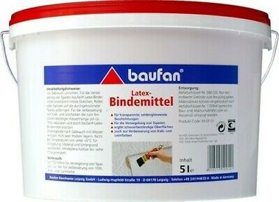 Baufan Latex-Bindemittel 5 l Kunstharz-Dispersion Zusatz für Tapetenleim