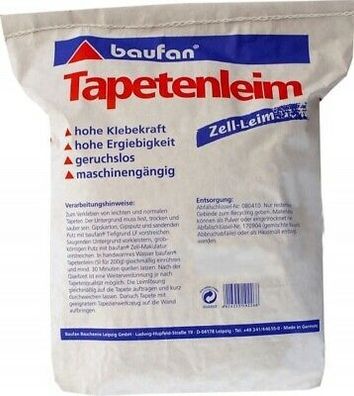 Baufan Tapetenleim 25 kg Zell-Leim Tapetenkleister Tapetenkleber Kleister Tapete