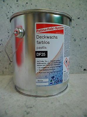 Patina Fala DW25 Deckwachs farblos (pastös) 2,5 kg Es entsteht ein Seidenglanz