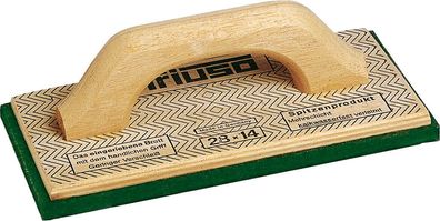 TRIUSO Premium Mehrschicht-Holz-Reibebrett mit grünem Belag feinporig 140x280 mm