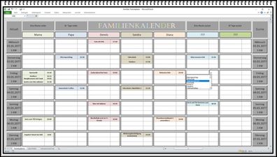 Familienkalender digitaler Dauerkalender Monatskalender Jahreskalender Familienplaner