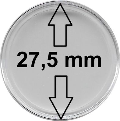 w-deal Münzkapseln, 27,5 mm, ohne Rand, 10 Stück-Packung