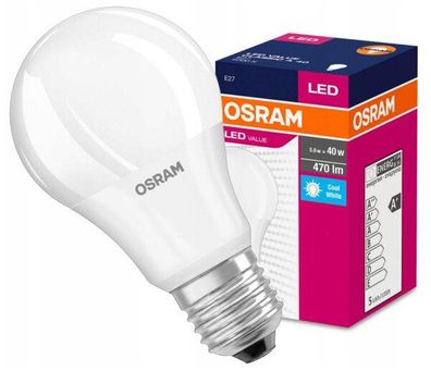 LED E27 Osram 5,5W cool white A40