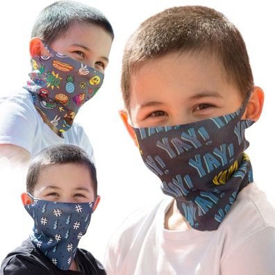 ALB Stoffe® ProtectMe - Kids Loops Mix 1, 3x Masken, antimikrobiell, 100% dt. Herst.