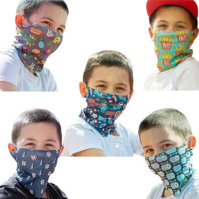 ALB Stoffe® ProtectMe - Kids Loops Mix 5, 5x Masken, antimikrobiell, 100% dt. Herst.