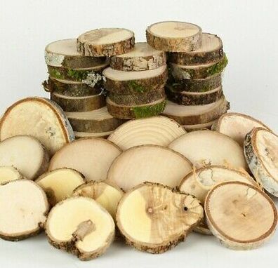 Hartholz MIX Holzscheiben Astscheiben Baumscheiben Deko 40 Stück 4-6 cm